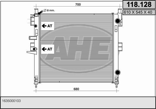 AHE 118.128 - Radiator, mühərrikin soyudulması furqanavto.az