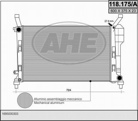 AHE 118.175/A - Radiator, mühərrikin soyudulması furqanavto.az