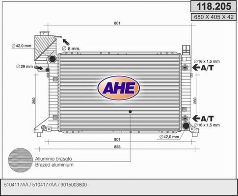 AHE 118.205 - Radiator, mühərrikin soyudulması furqanavto.az