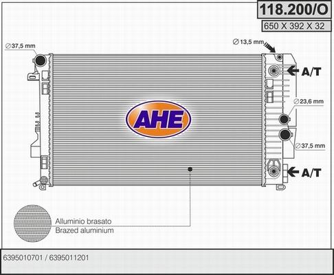 AHE 118.200/O - Radiator, mühərrikin soyudulması furqanavto.az