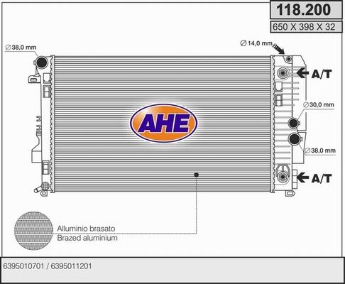 AHE 118.200 - Radiator, mühərrikin soyudulması www.furqanavto.az