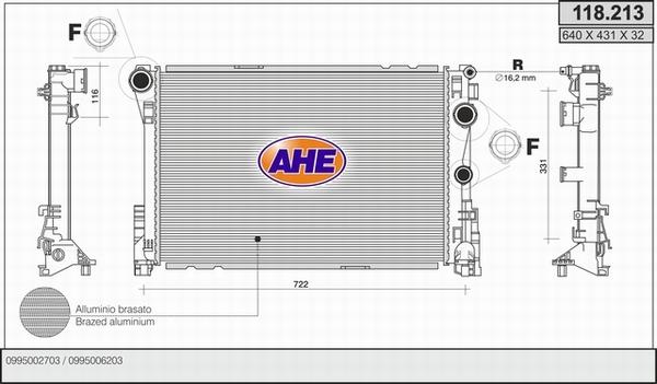 AHE 118.213 - Radiator, mühərrikin soyudulması furqanavto.az