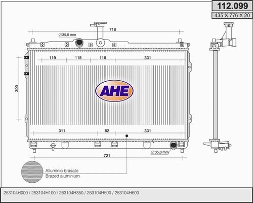 AHE 112.099 - Radiator, mühərrikin soyudulması furqanavto.az