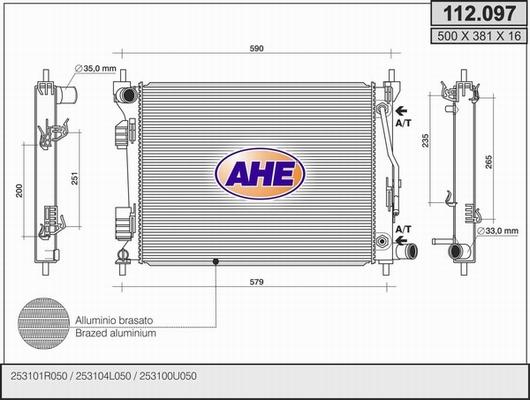 AHE 112.097 - Radiator, mühərrikin soyudulması furqanavto.az