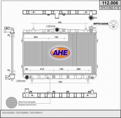 AHE 112.006 - Radiator, mühərrikin soyudulması furqanavto.az