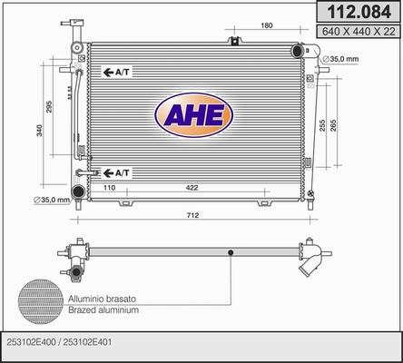 AHE 112.084 - Radiator, mühərrikin soyudulması furqanavto.az