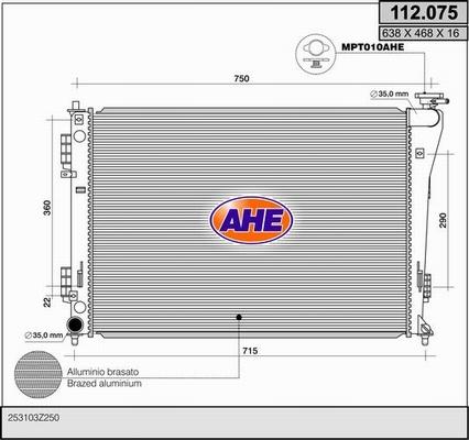 AHE 112.075 - Radiator, mühərrikin soyudulması furqanavto.az