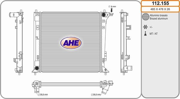 AHE 112.155 - Radiator, mühərrikin soyudulması furqanavto.az