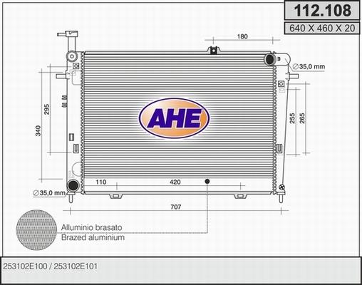 AHE 112.108 - Radiator, mühərrikin soyudulması furqanavto.az