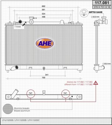 AHE 117.081 - Radiator, mühərrikin soyudulması furqanavto.az