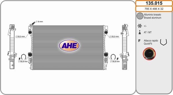 AHE 135.015 - Radiator, mühərrikin soyudulması furqanavto.az