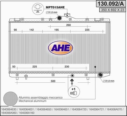 AHE 130.092/A - Radiator, mühərrikin soyudulması furqanavto.az