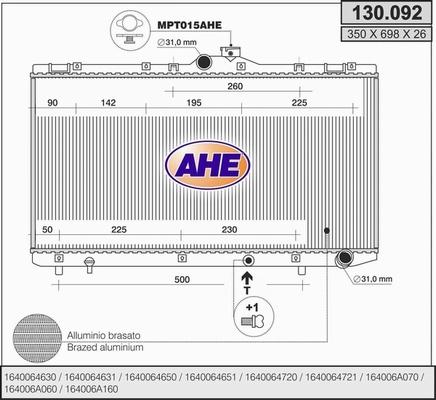 AHE 130.092 - Radiator, mühərrikin soyudulması furqanavto.az