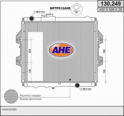 AHE 130.249 - Radiator, mühərrikin soyudulması furqanavto.az