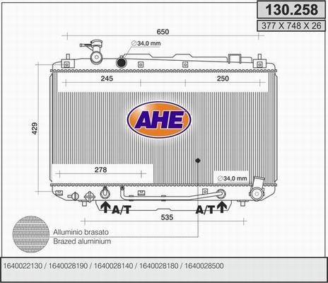 AHE 130.258 - Radiator, mühərrikin soyudulması furqanavto.az