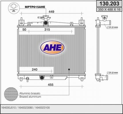 AHE 130.203 - Radiator, mühərrikin soyudulması furqanavto.az