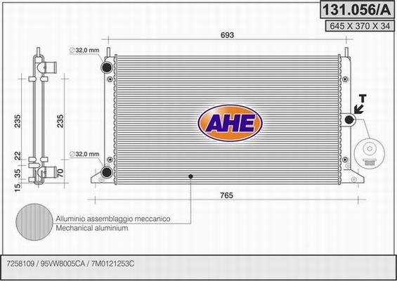 AHE 131.056/A - Radiator, mühərrikin soyudulması furqanavto.az