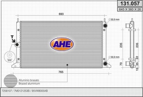 AHE 131.057 - Radiator, mühərrikin soyudulması furqanavto.az