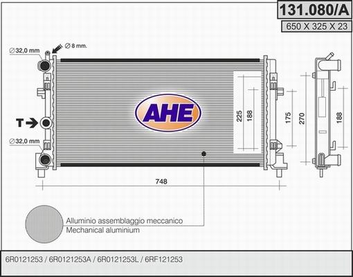 AHE 131.080/A - Radiator, mühərrikin soyudulması furqanavto.az