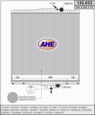 AHE 132.033 - Radiator, mühərrikin soyudulması furqanavto.az