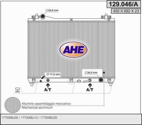 AHE 129.046/A - Radiator, mühərrikin soyudulması furqanavto.az