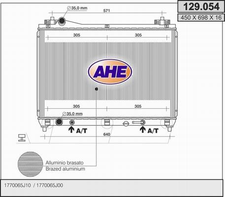 AHE 129.054 - Radiator, mühərrikin soyudulması furqanavto.az