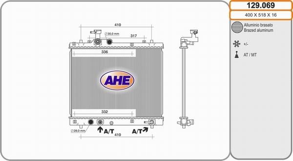AHE 129.069 - Radiator, mühərrikin soyudulması furqanavto.az