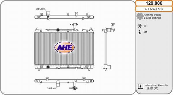 AHE 129.086 - Radiator, mühərrikin soyudulması furqanavto.az