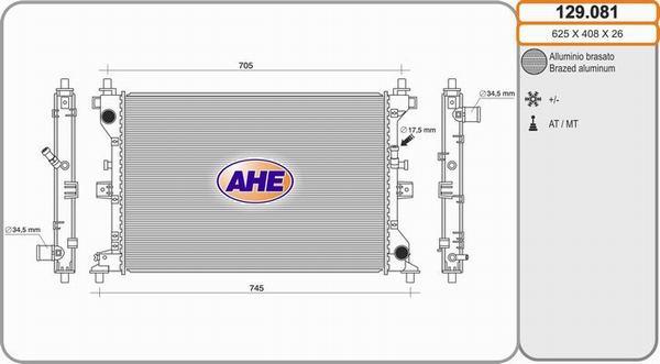 AHE 129.081 - Radiator, mühərrikin soyudulması furqanavto.az