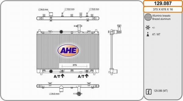 AHE 129.087 - Radiator, mühərrikin soyudulması furqanavto.az