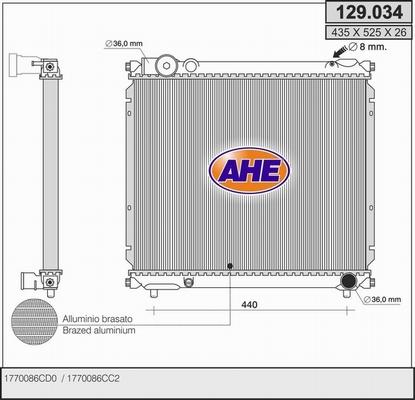 AHE 129.034 - Radiator, mühərrikin soyudulması furqanavto.az