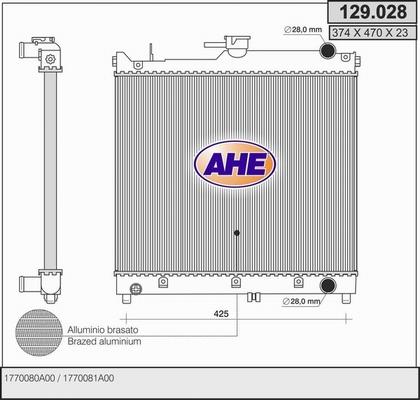 AHE 129.028 - Radiator, mühərrikin soyudulması furqanavto.az