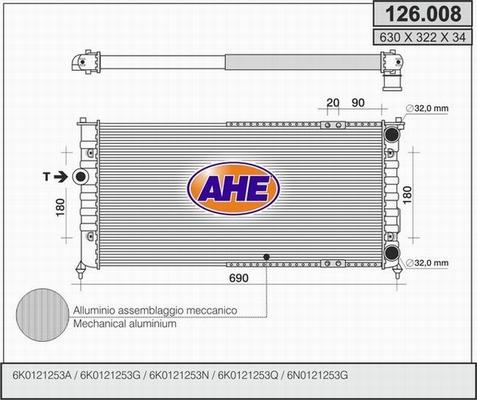 AHE 126.008 - Radiator, mühərrikin soyudulması furqanavto.az