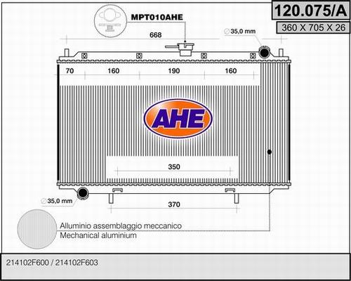 AHE 120.075/A - Radiator, mühərrikin soyudulması furqanavto.az