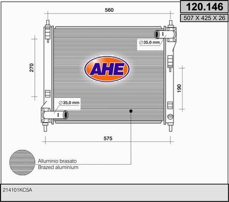 AHE 120.146 - Radiator, mühərrikin soyudulması furqanavto.az