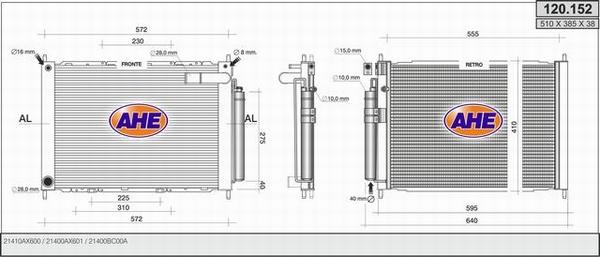 AHE 120.152 - Radiator, mühərrikin soyudulması furqanavto.az