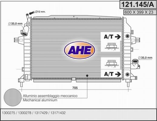 AHE 121.145/A - Radiator, mühərrikin soyudulması furqanavto.az