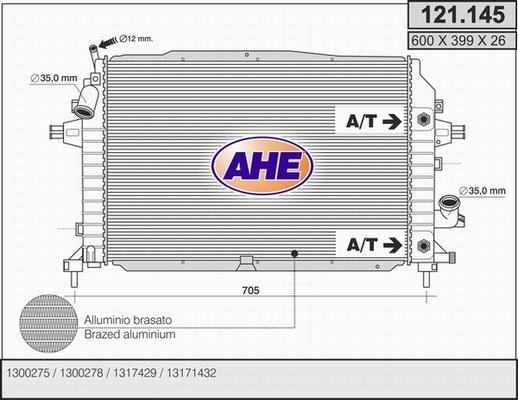 AHE 121.145 - Radiator, mühərrikin soyudulması furqanavto.az