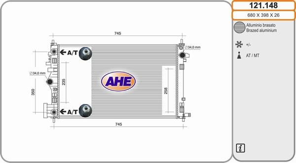 AHE 121.148 - Radiator, mühərrikin soyudulması furqanavto.az