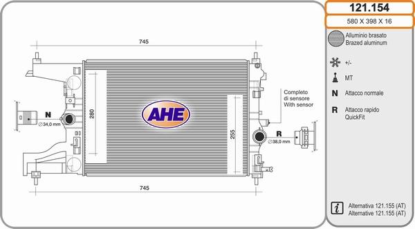 AHE 121.154 - Radiator, mühərrikin soyudulması furqanavto.az