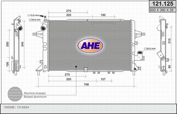 AHE 121.125 - Radiator, mühərrikin soyudulması furqanavto.az