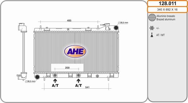 AHE 128.011 - Radiator, mühərrikin soyudulması furqanavto.az