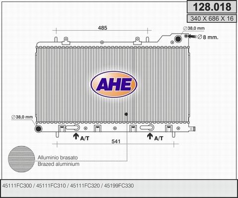 AHE 128.018 - Radiator, mühərrikin soyudulması furqanavto.az