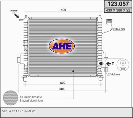 AHE 123.057 - Radiator, mühərrikin soyudulması furqanavto.az