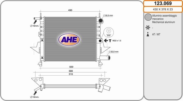 AHE 123.069 - Radiator, mühərrikin soyudulması furqanavto.az