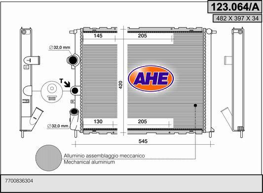 AHE 123.064/A - Radiator, mühərrikin soyudulması furqanavto.az