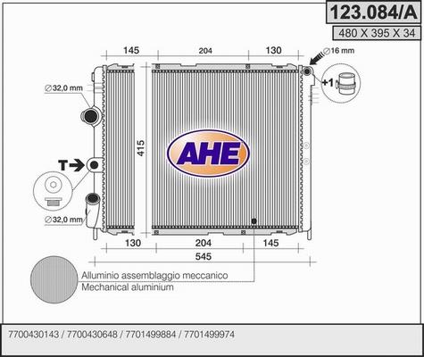 AHE 123.084/A - Radiator, mühərrikin soyudulması furqanavto.az