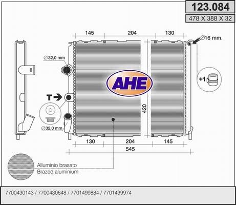 AHE 123.084 - Radiator, mühərrikin soyudulması furqanavto.az