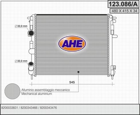 AHE 123.086/A - Radiator, mühərrikin soyudulması furqanavto.az