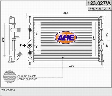 AHE 123.027/A - Radiator, mühərrikin soyudulması furqanavto.az